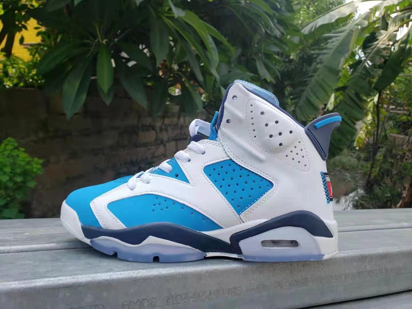 New 2021 Air Jordan 6White Sea Blue - Click Image to Close